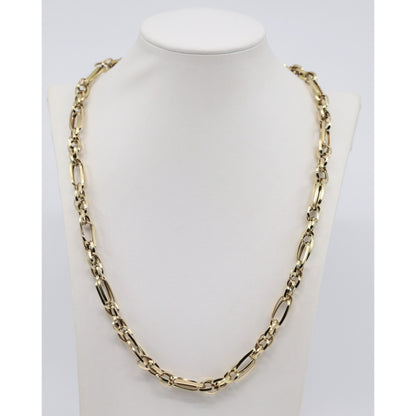 14K Yellow Gold Custom Cable Anchor Link Chain Necklace