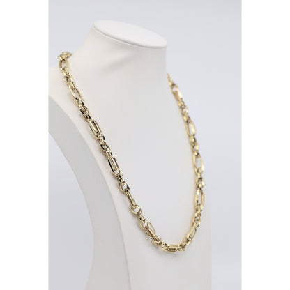 14K Yellow Gold Custom Cable Anchor Link Chain Necklace