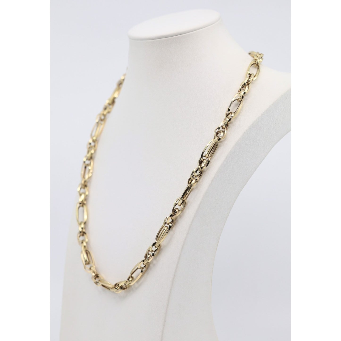 14K Yellow Gold Custom Cable Anchor Link Chain Necklace