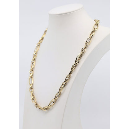 14K Yellow Gold Custom Cable Anchor Link Chain Necklace