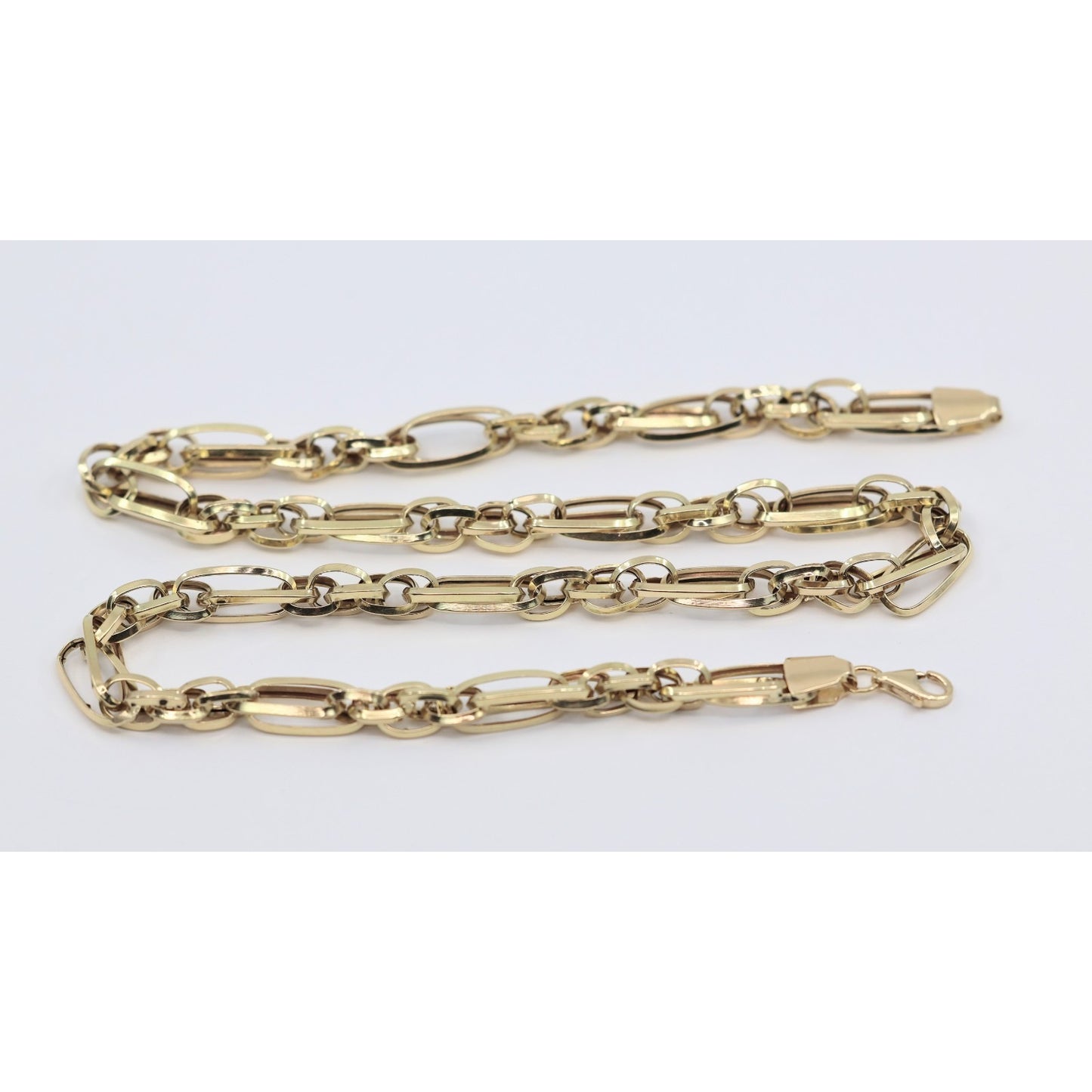14K Yellow Gold Custom Cable Anchor Link Chain Necklace