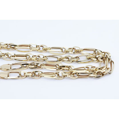 14K Yellow Gold Custom Cable Anchor Link Chain Necklace