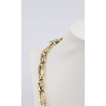 14K Yellow Gold Custom Cable Anchor Link Chain Necklace