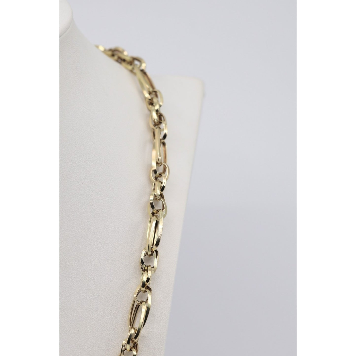 14K Yellow Gold Custom Cable Anchor Link Chain Necklace