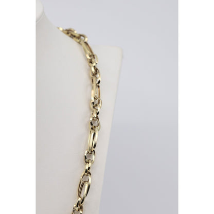 14K Yellow Gold Custom Cable Anchor Link Chain Necklace