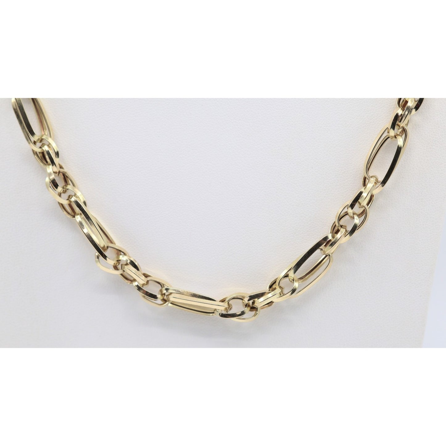 14K Yellow Gold Custom Cable Anchor Link Chain Necklace