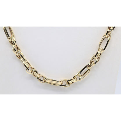 14K Yellow Gold Custom Cable Anchor Link Chain Necklace