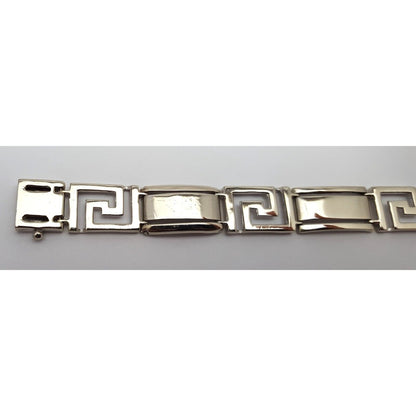 14K Solid White Gold Fancy Link Bracelet