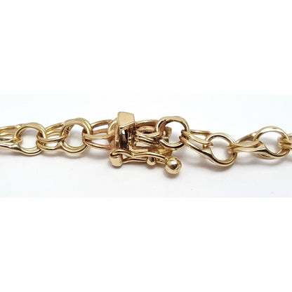 14K Solid Yellow Gold Round Cable Link Bracelet