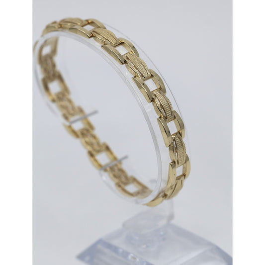 14K Yellow Gold Custom Wide Link Bracelet
