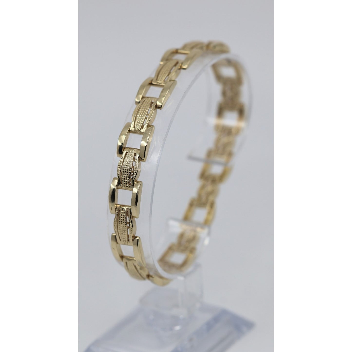 14K Yellow Gold Custom Wide Link Bracelet