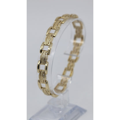 14K Yellow Gold Custom Wide Link Bracelet