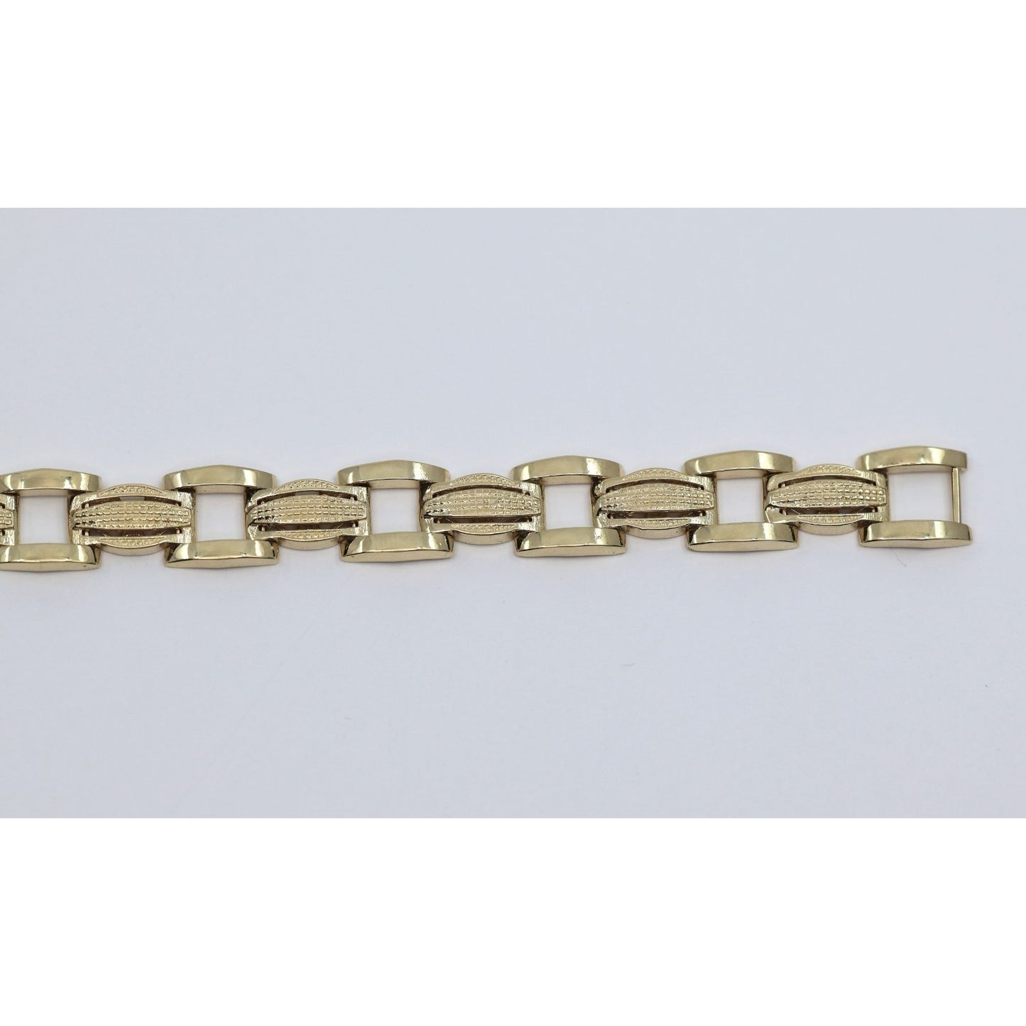 14K Yellow Gold Custom Wide Link Bracelet