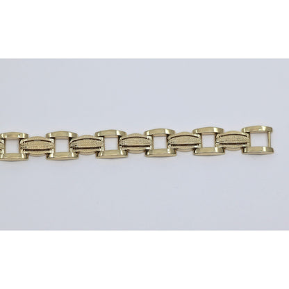 14K Yellow Gold Custom Wide Link Bracelet