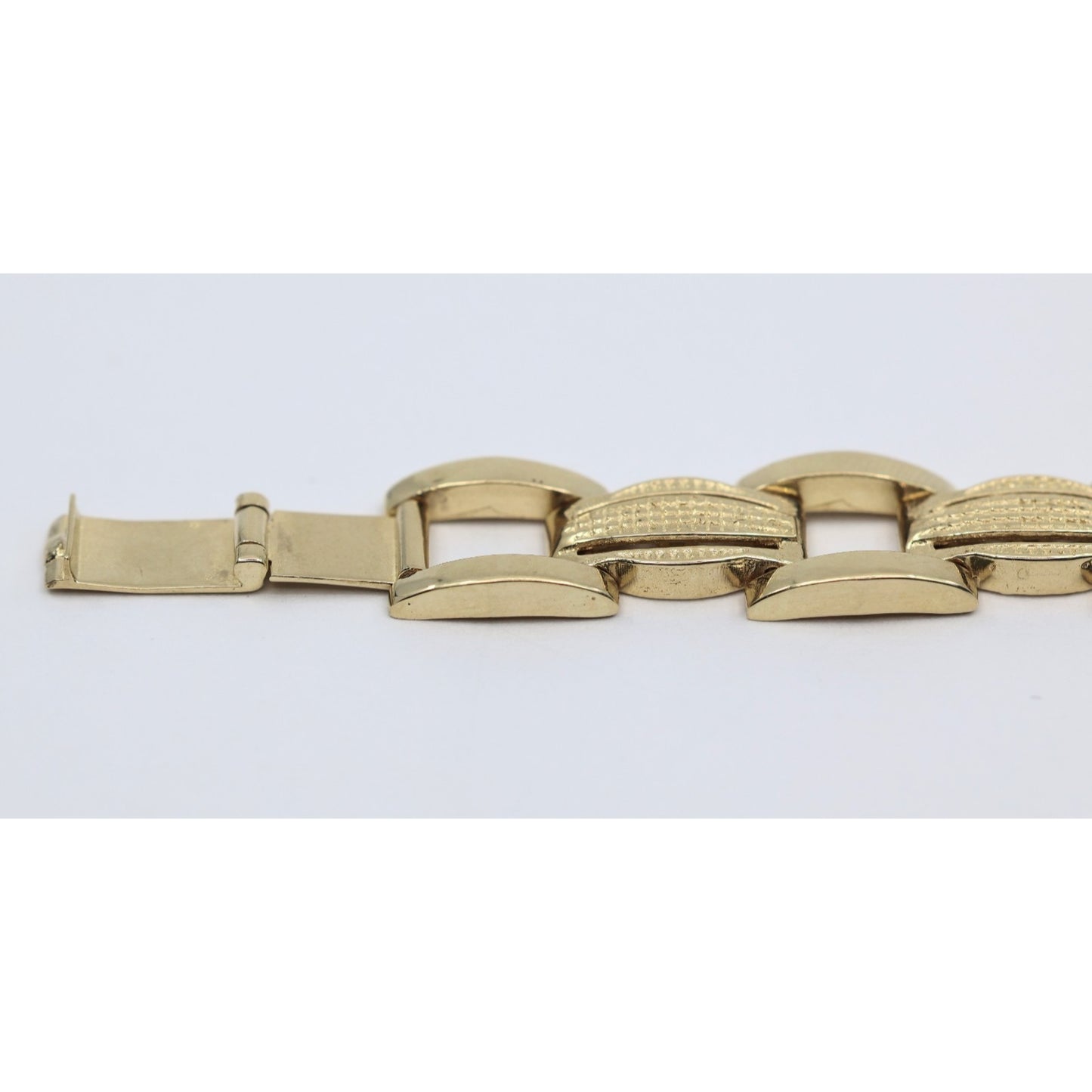 14K Yellow Gold Custom Wide Link Bracelet