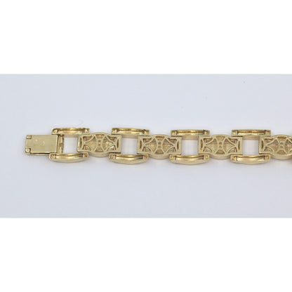 14K Yellow Gold Custom Wide Link Bracelet