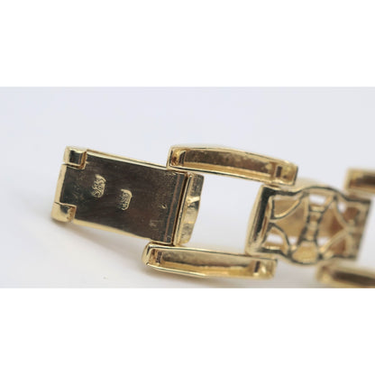 14K Yellow Gold Custom Wide Link Bracelet