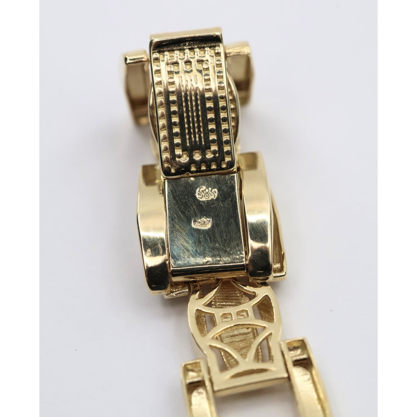 14K Yellow Gold Custom Wide Link Bracelet