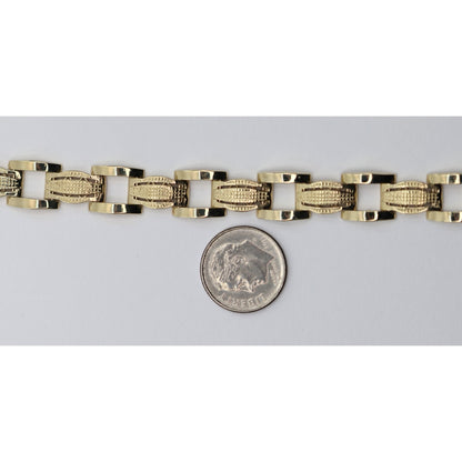 14K Yellow Gold Custom Wide Link Bracelet
