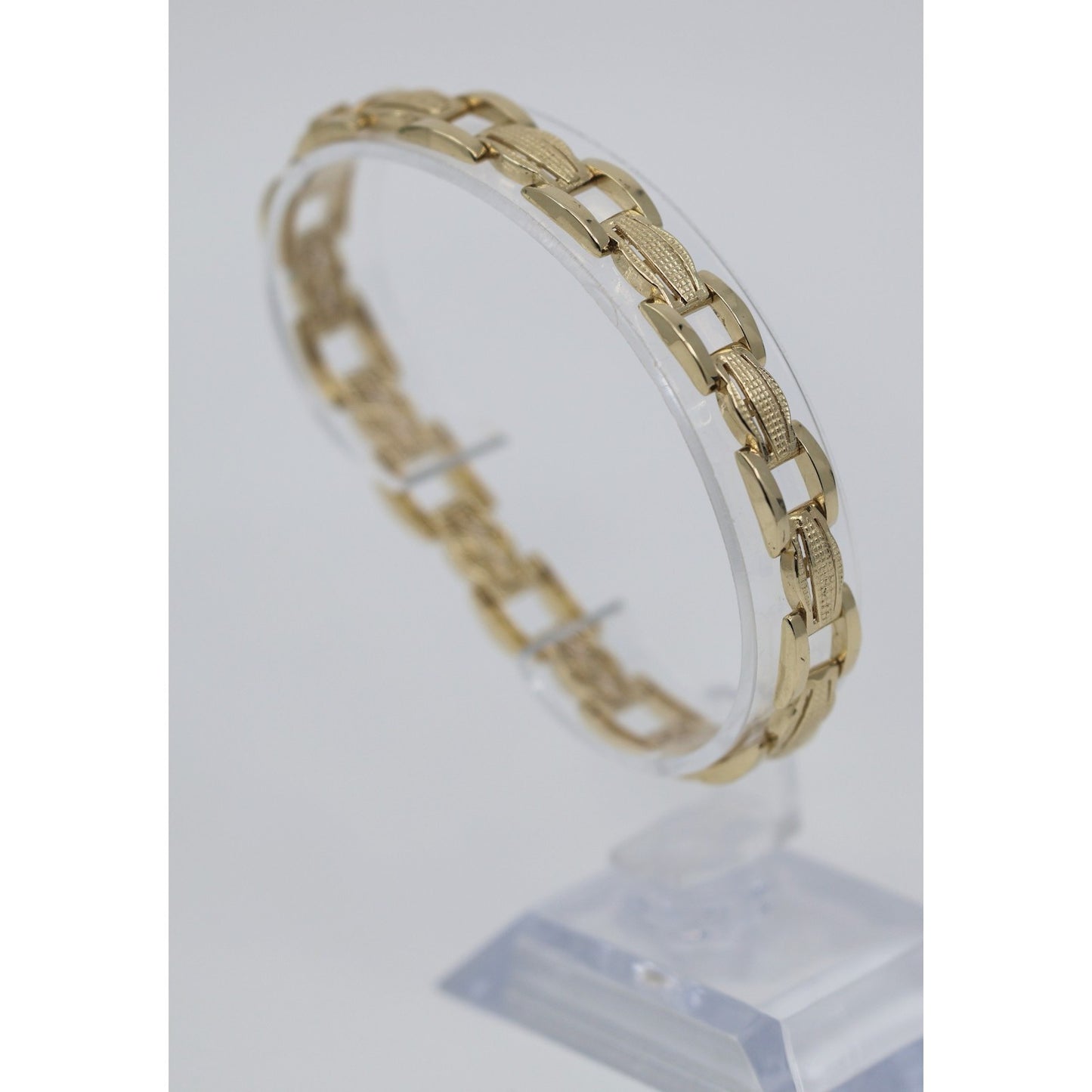 14K Yellow Gold Custom Wide Link Bracelet