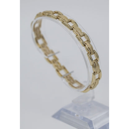 14K Yellow Gold Custom Wide Link Bracelet