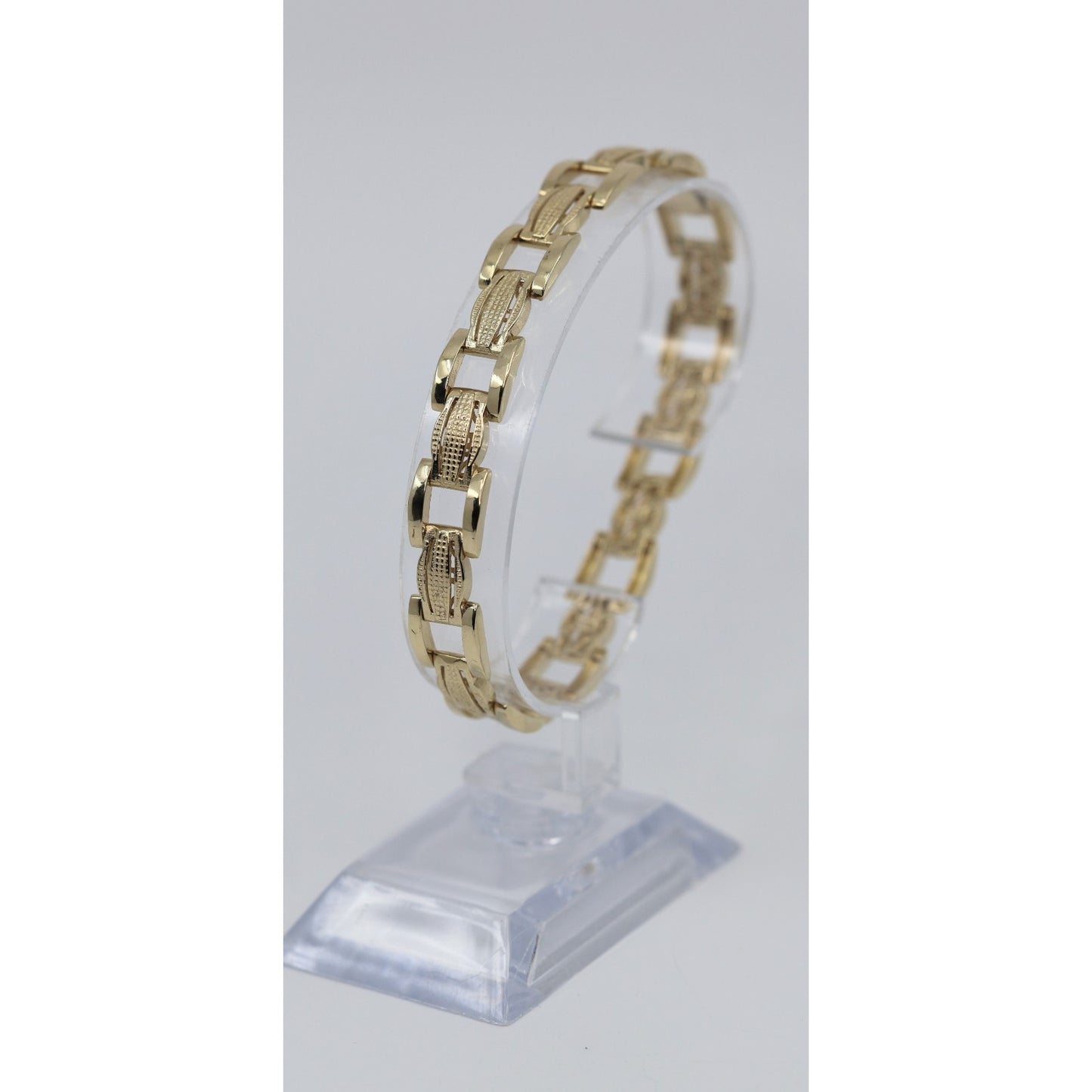14K Yellow Gold Custom Wide Link Bracelet