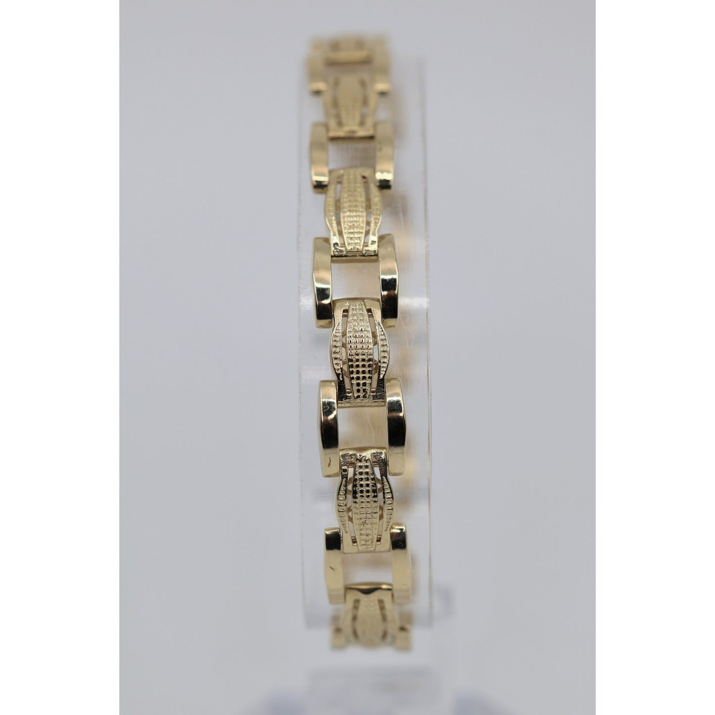 14K Yellow Gold Custom Wide Link Bracelet