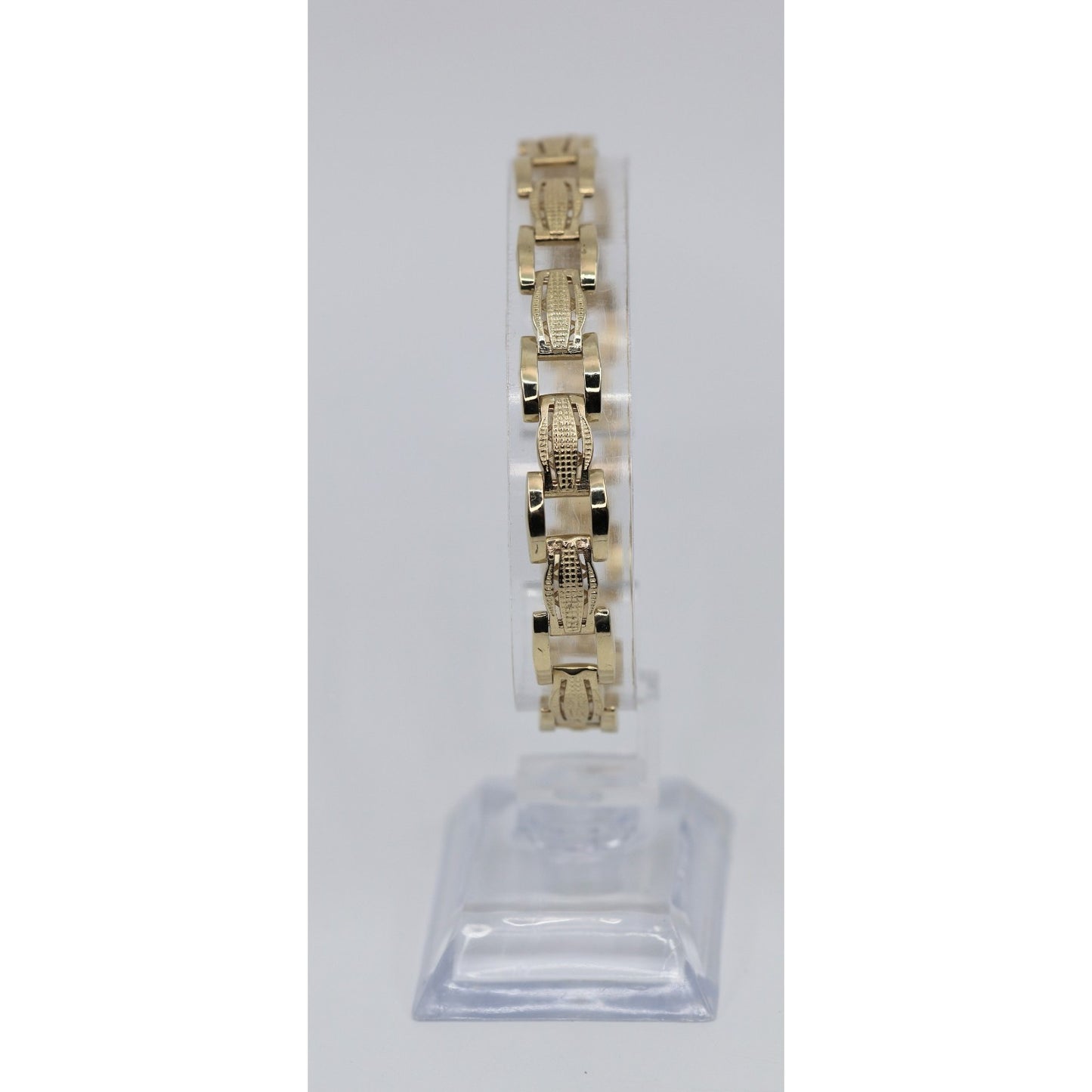 14K Yellow Gold Custom Wide Link Bracelet