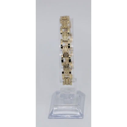 14K Yellow Gold Custom Wide Link Bracelet