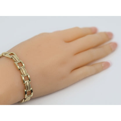 14K Yellow Gold Custom Wide Link Bracelet
