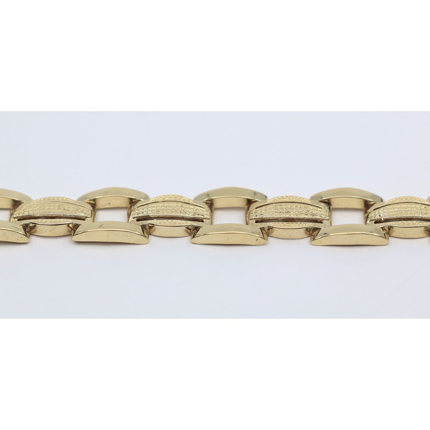 14K Yellow Gold Custom Wide Link Bracelet