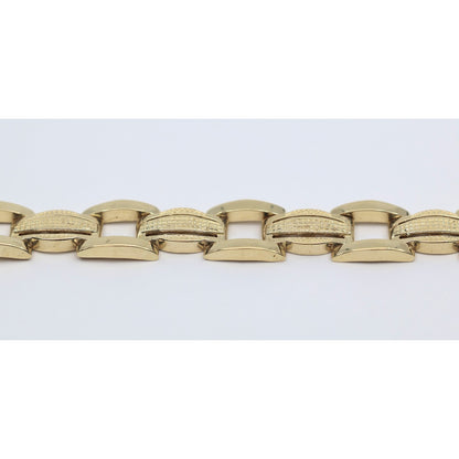 14K Yellow Gold Custom Wide Link Bracelet