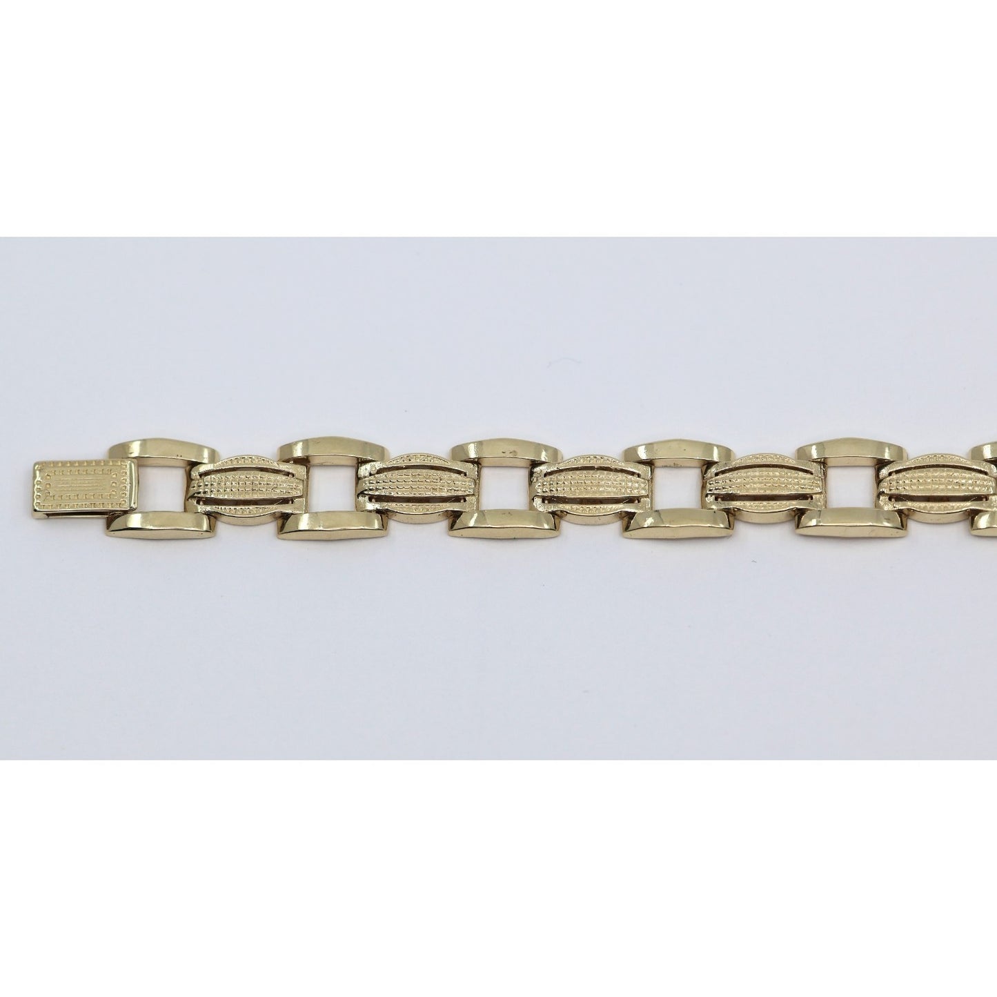 14K Yellow Gold Custom Wide Link Bracelet
