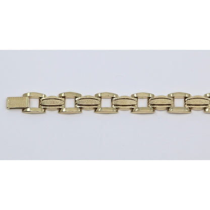14K Yellow Gold Custom Wide Link Bracelet