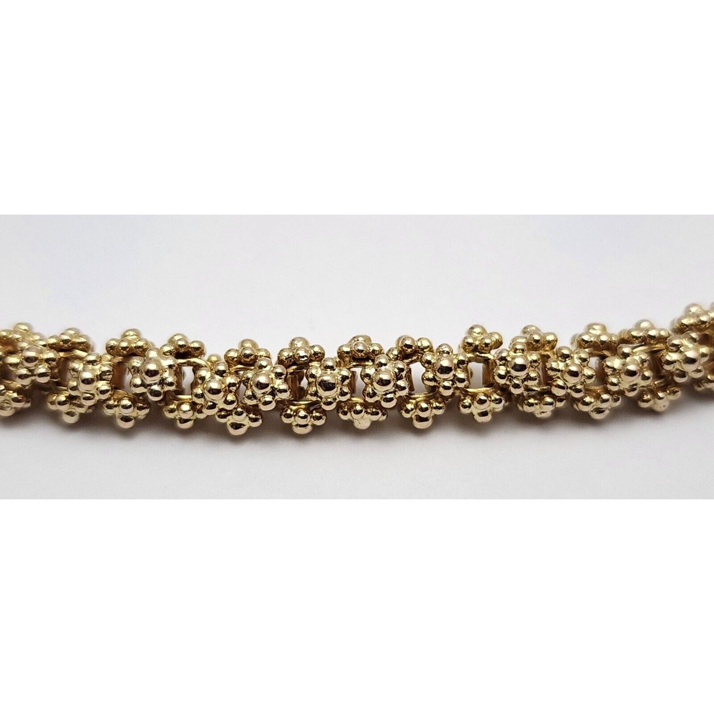 18K Solid Yellow Gold Brushed Radiance Bead Ball Bracelet