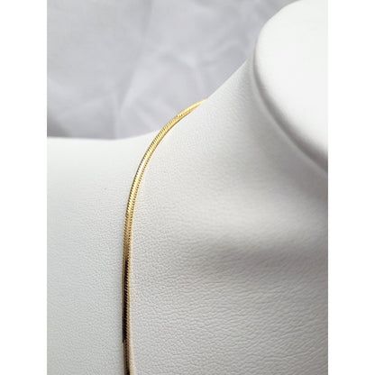 14K Yellow Gold Italy Snake Choker Chain Necklace