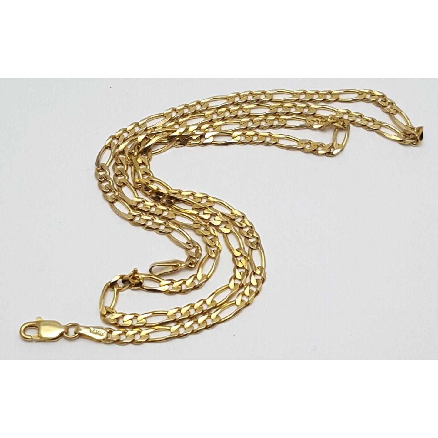 14K Yellow Gold Figaro Link Chain Necklace