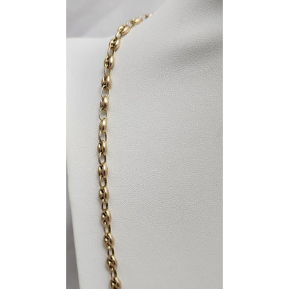 10K Yellow Gold Puffy Gucci Link Chain Necklace