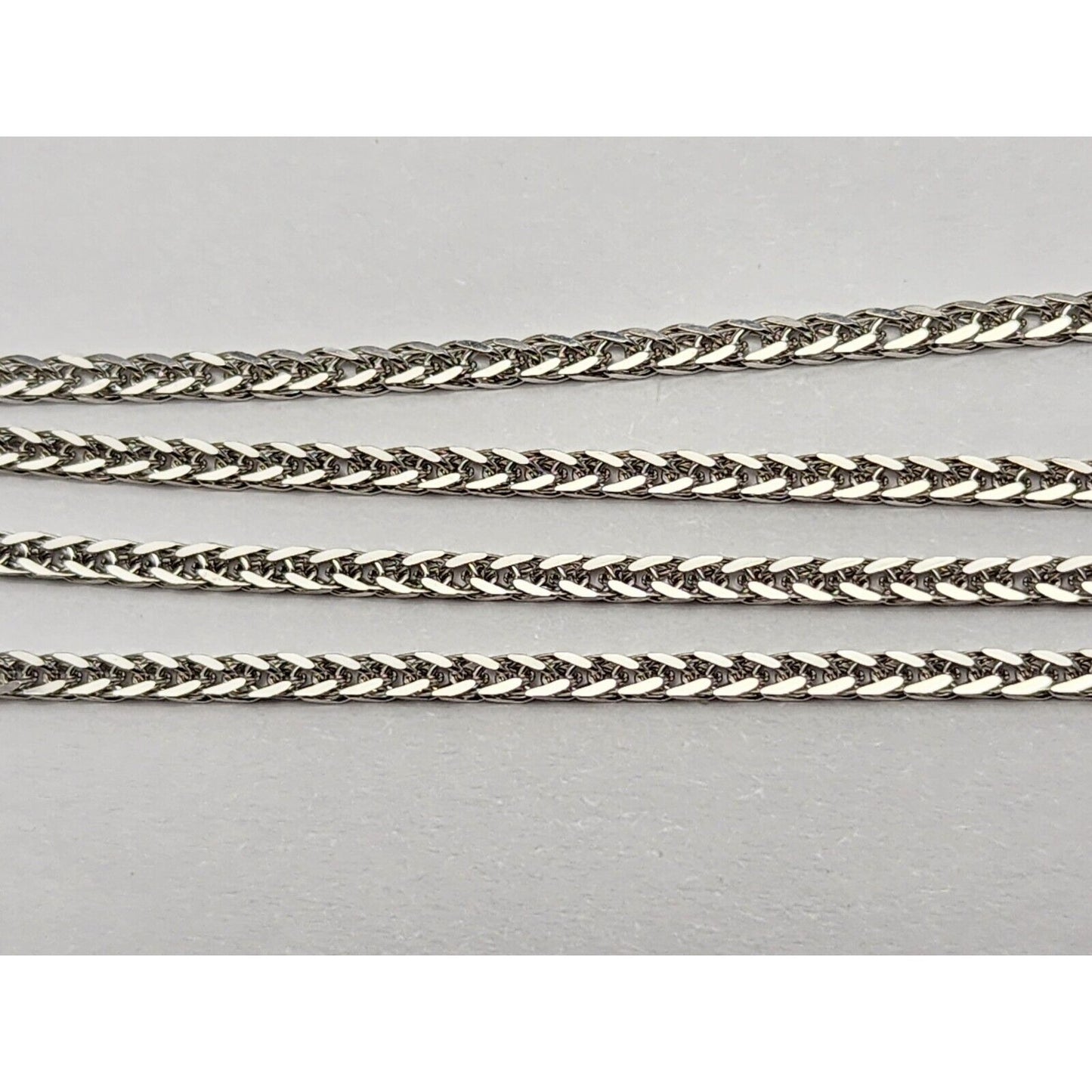 14K White Gold Franco Link Chain Necklace