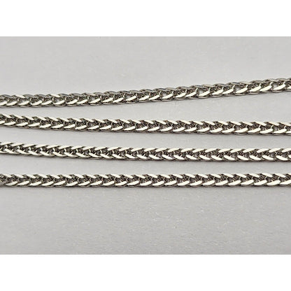 14K White Gold Franco Link Chain Necklace