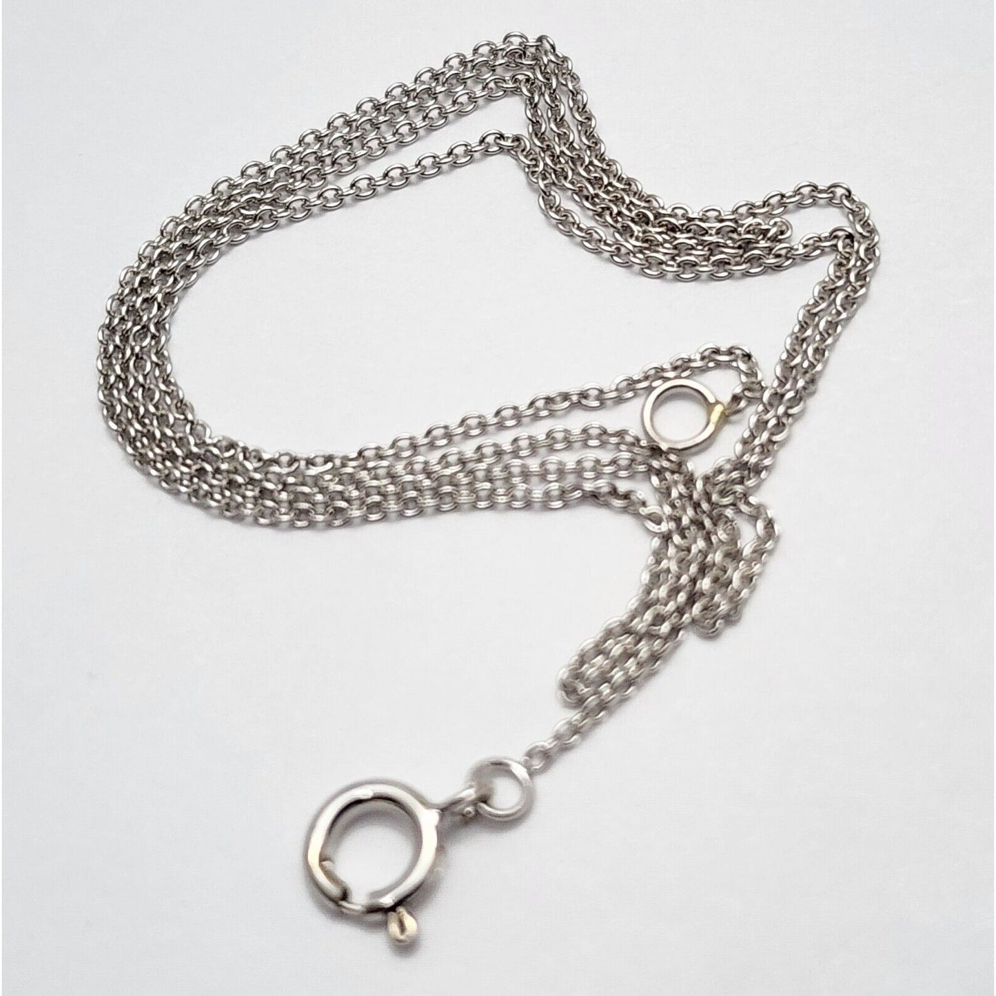 14K White Gold Choker Link Chain Necklace