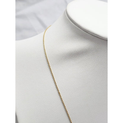 14K Yellow Gold Resizable Link Chain Necklace with Initial "Honey" Charm Pendant