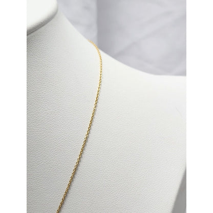 14K Yellow Gold Resizable Link Chain Necklace with Initial "Honey" Charm Pendant