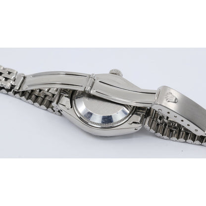 Vintage Rolex Oyster Perpetual Date 6924 Ladies 26mm Silver Dial Jubilee Watch
