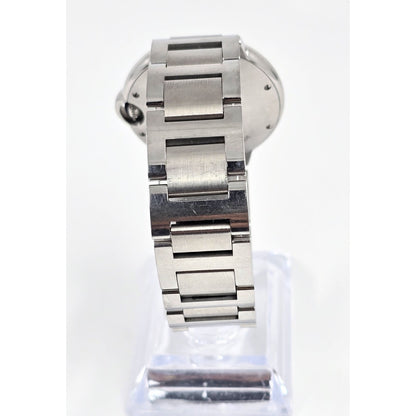 Cartier Ballon Bleu Roman Numeral 36mm Quartz Stainless Steel Wrist Watch 3005