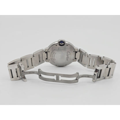 Cartier Ballon Bleu Roman Numeral 36mm Quartz Stainless Steel Wrist Watch 3005