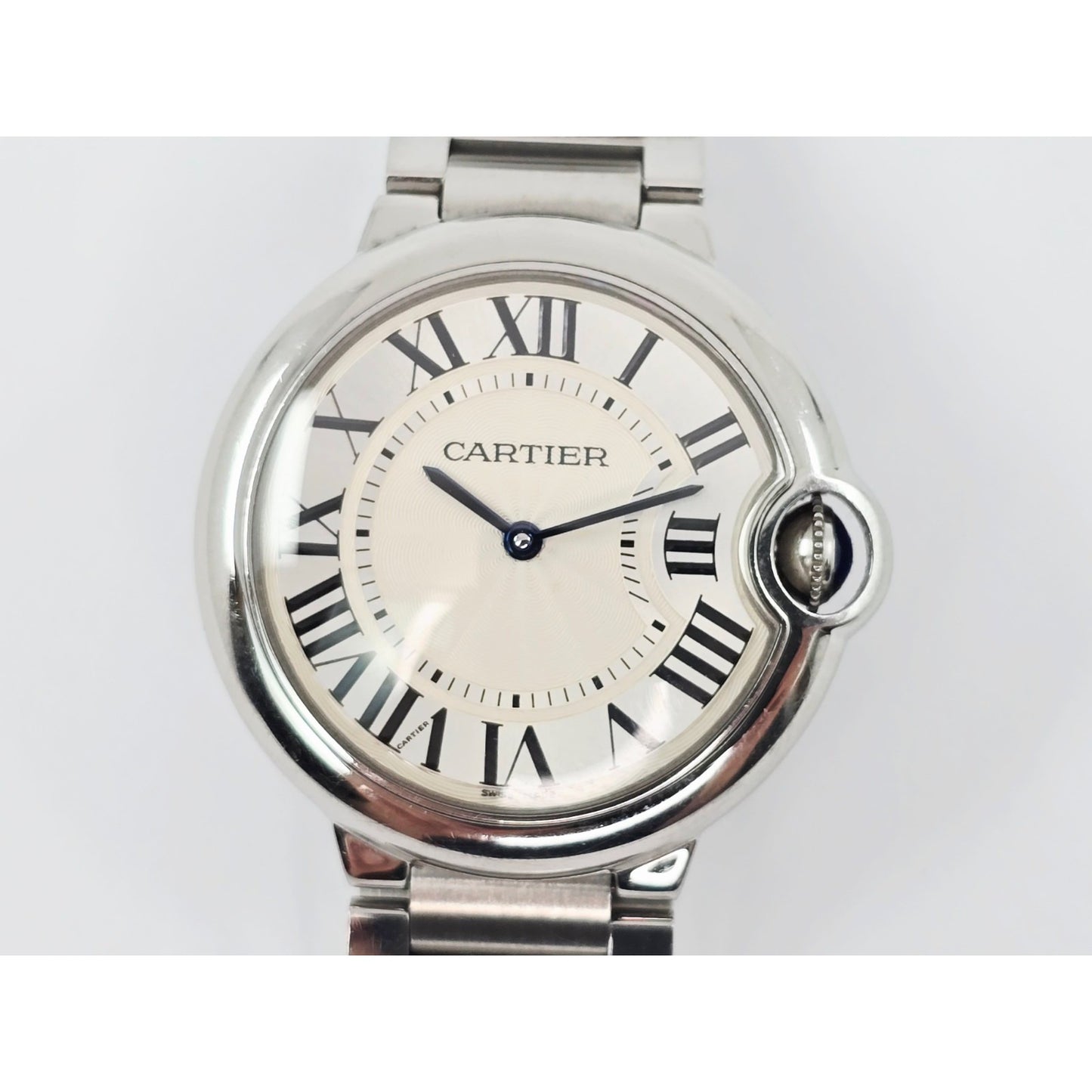 Cartier Ballon Bleu Roman Numeral 36mm Quartz Stainless Steel Wrist Watch 3005