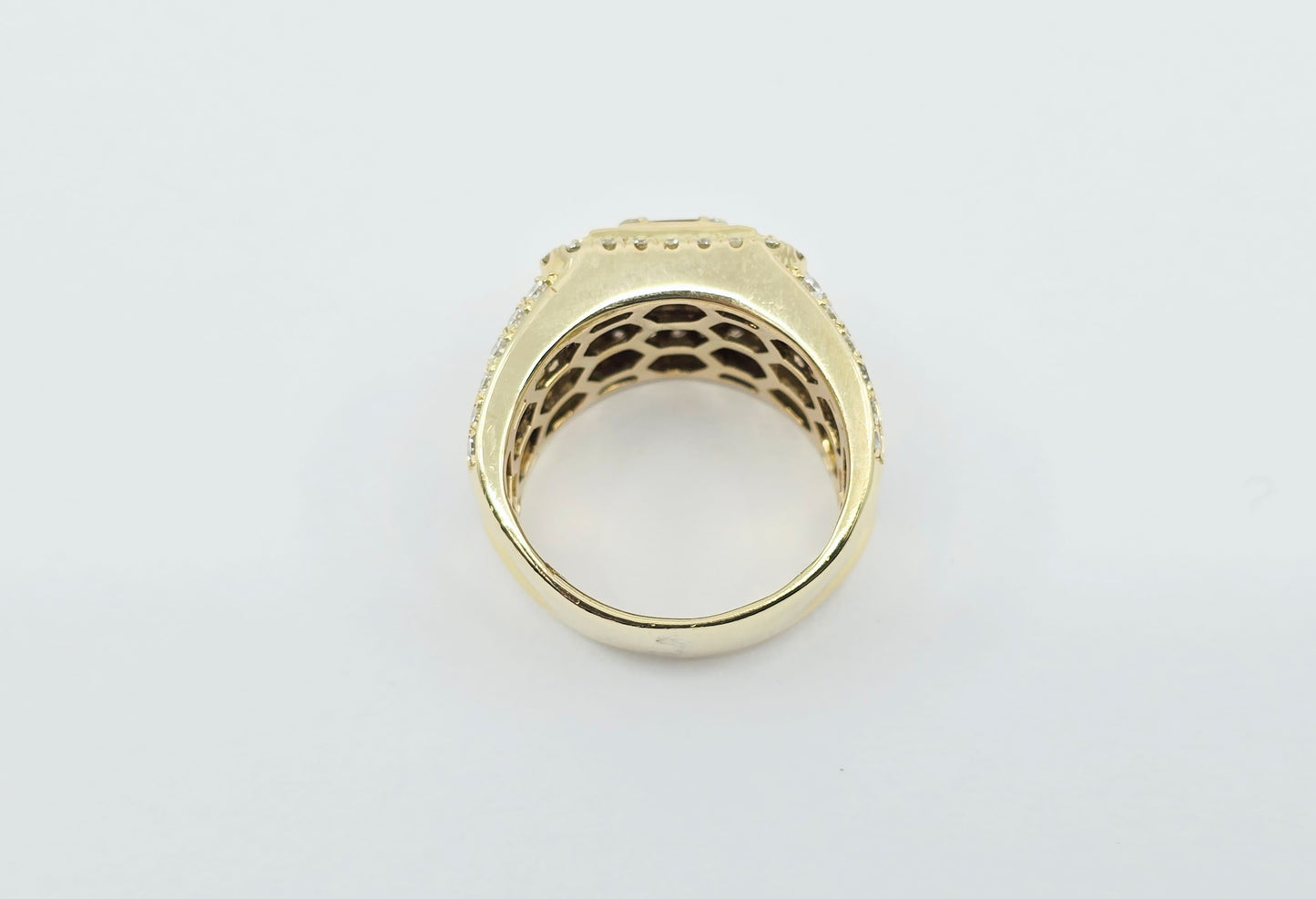 14K Yellow Gold Baguette & Round Cut Diamond Statement Ring