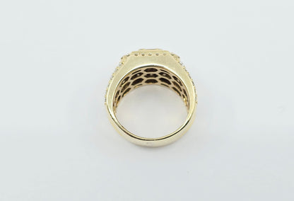 14K Yellow Gold Baguette & Round Cut Diamond Statement Ring