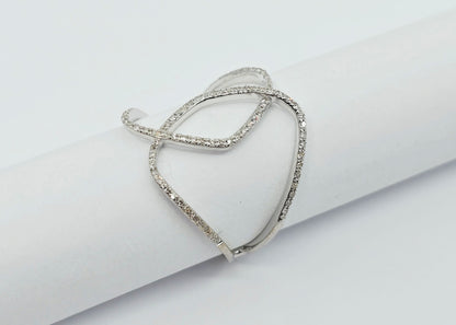 18k White Gold Interlaced Criss Cross Diamond Ring